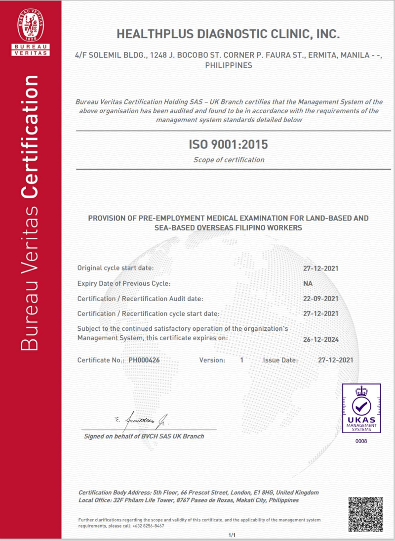 ISO 9001:2015 Certificate